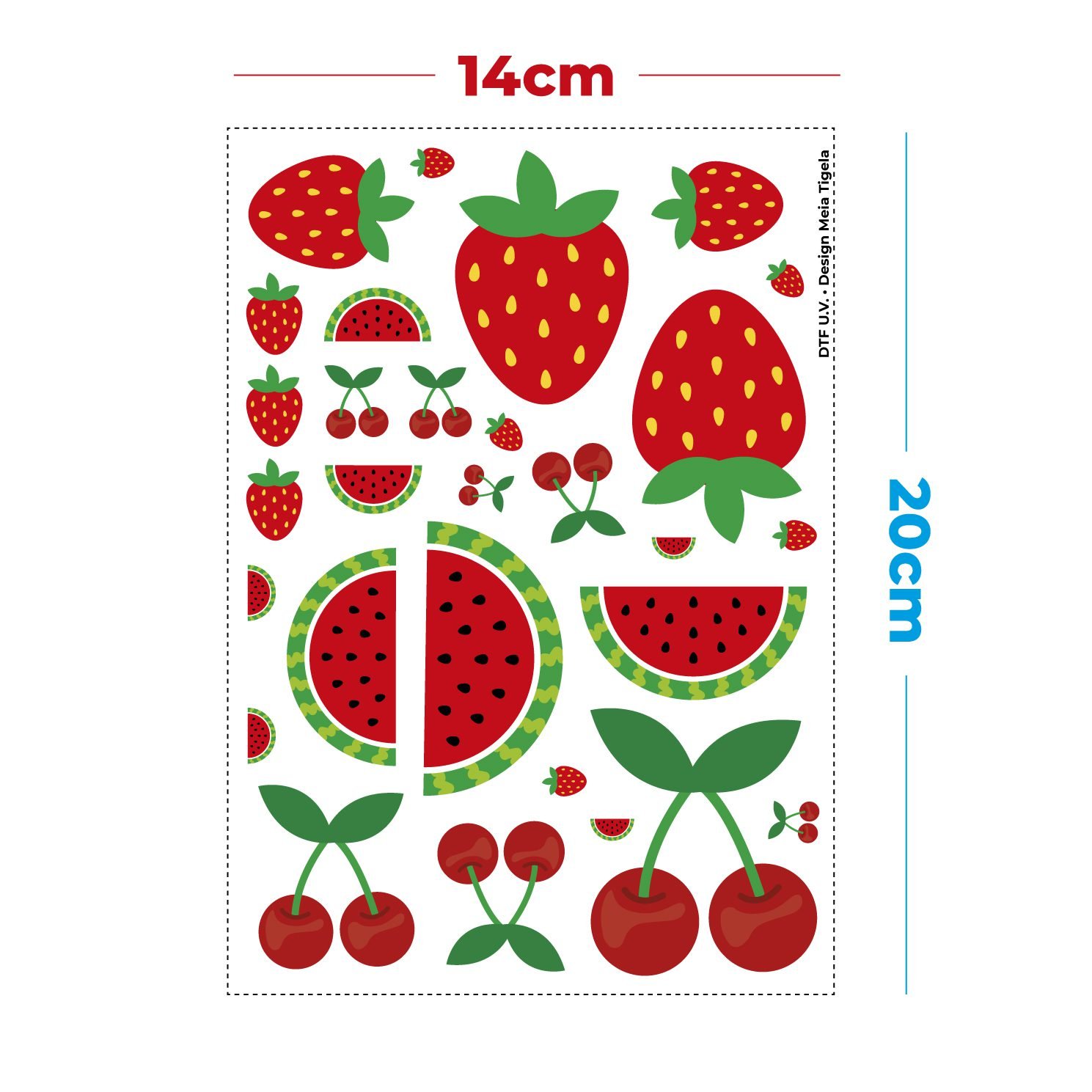 Cartela de Adesivos DTF - FRUTAS VERMELHAS - Imagem 3
