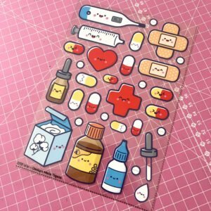 Cartela de Adesivos DTF - Farmacinha