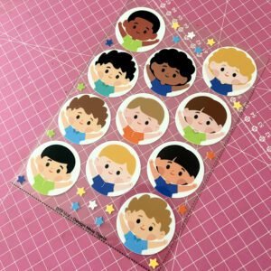 Cartela de Adesivos DTF - Meninos