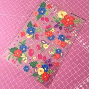 Cartela de Adesivos DTF - Flores Coloridas