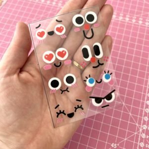 MINI cartela DTF (7 x 10cm) - Rostinhos divertidos modelo 3