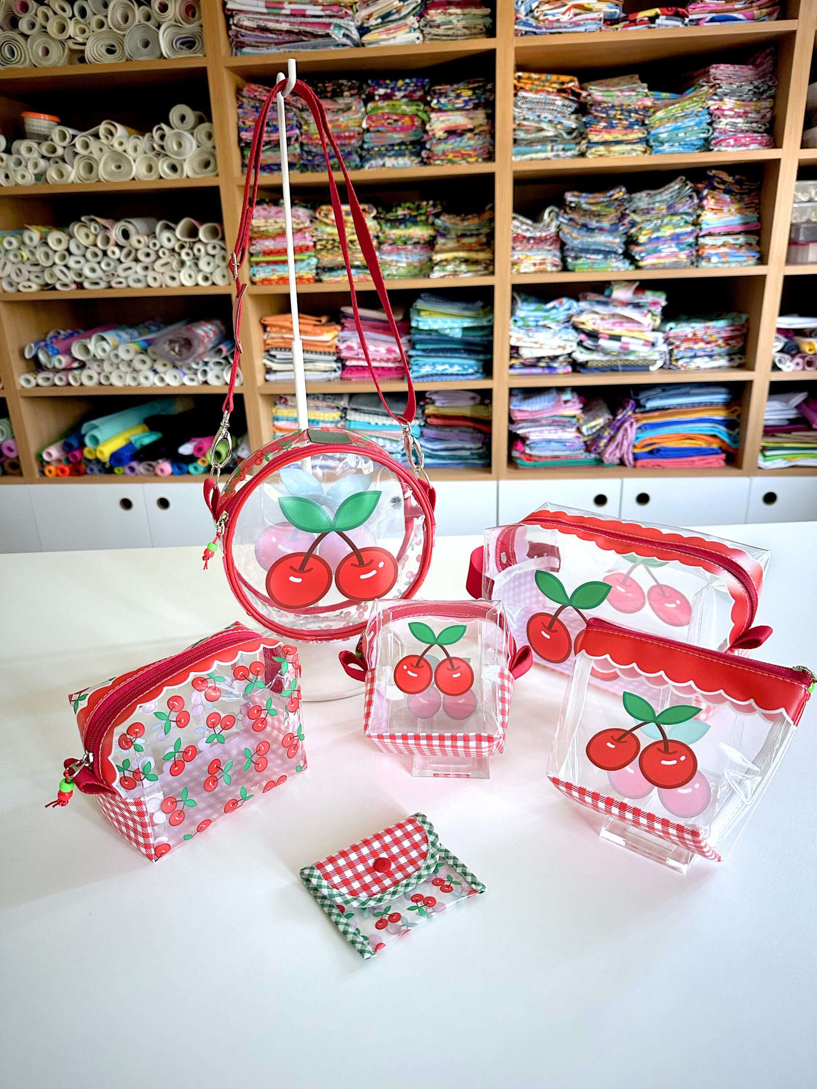 Plástico Estampado - Painel Bolsa Redonda (modelo Cereja) - Imagem 7