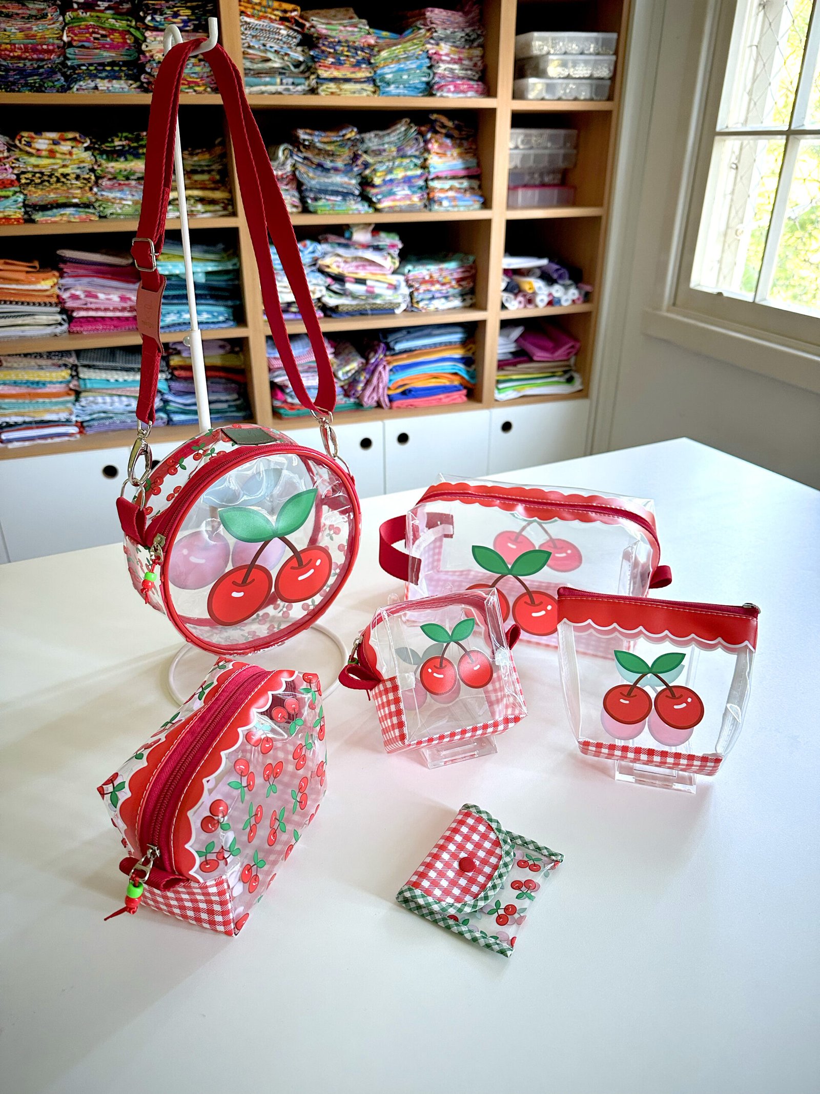 Plástico Estampado - Painel Bolsa Redonda (modelo Cereja) - Imagem 12