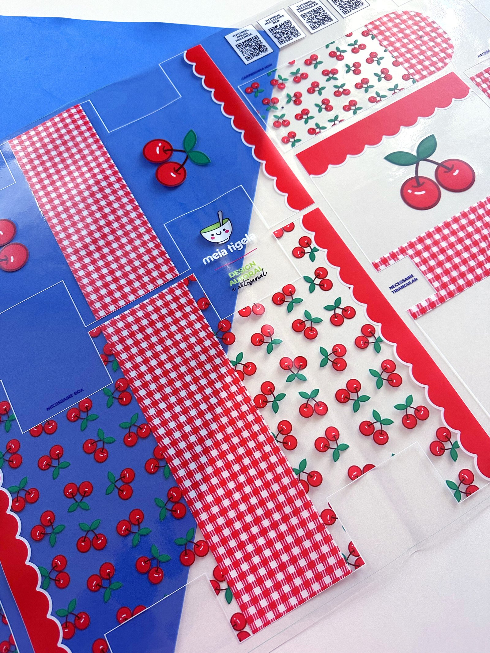 Plástico Estampado - Painel Bolsa Redonda (modelo Cereja) - Imagem 4