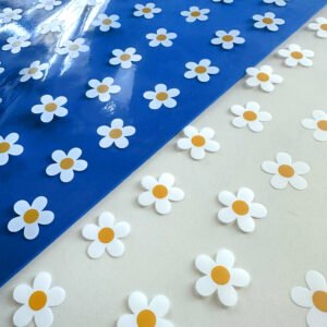 Plástico Estampado - Estampa Floral Branco