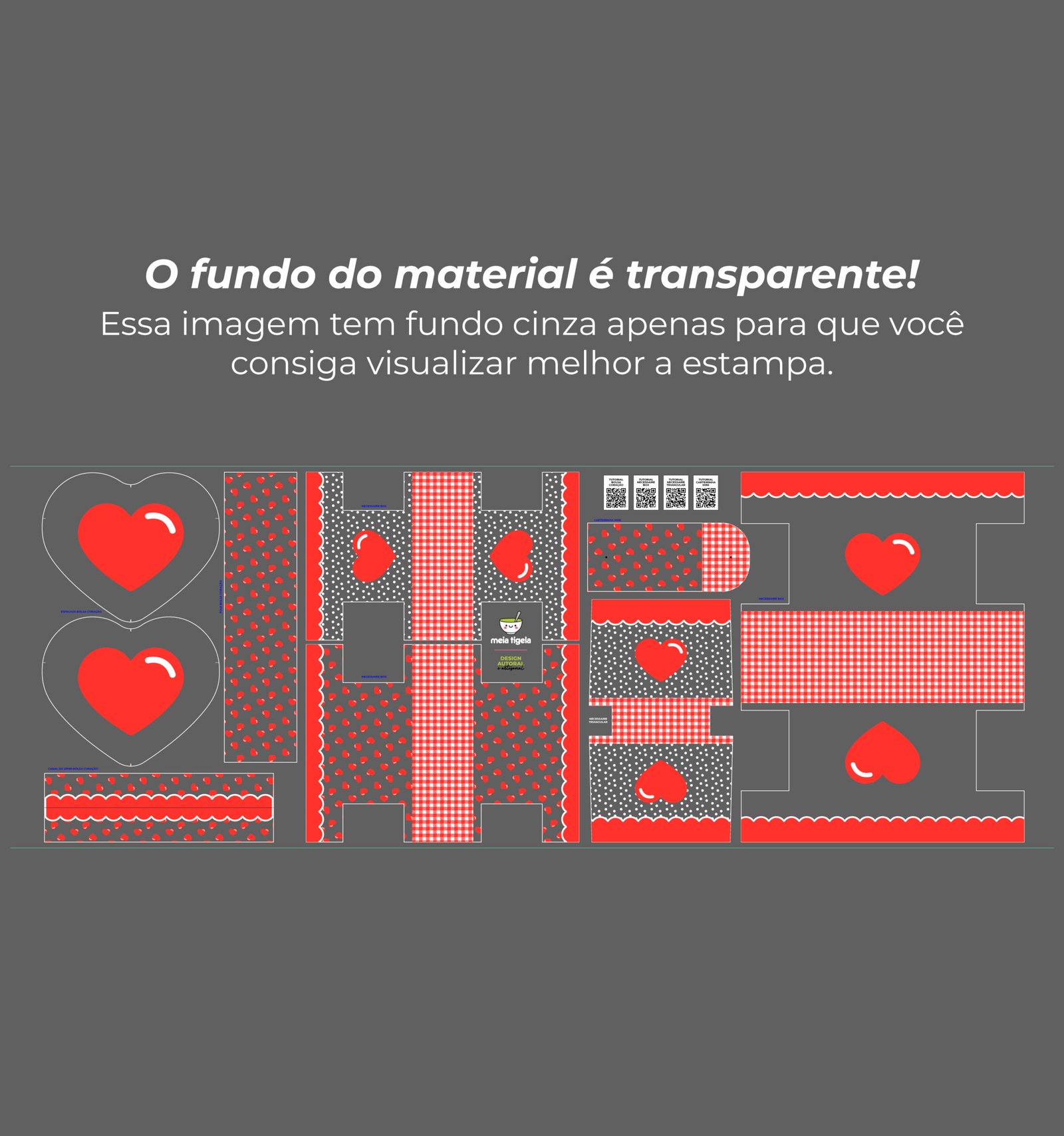 Plástico Estampado - Painel Bolsa Coração - Imagem 5