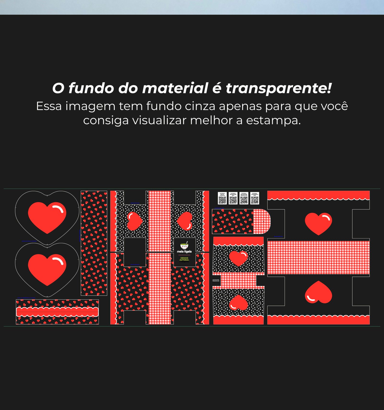 Plástico Estampado - Painel Bolsa Coração - Imagem 10