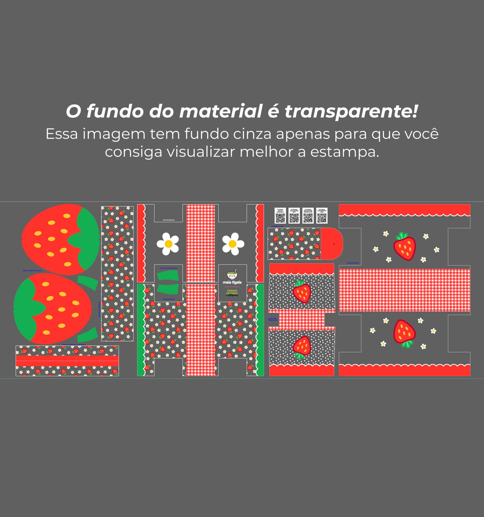 Plástico Estampado - Painel Bolsa Morango - Imagem 11