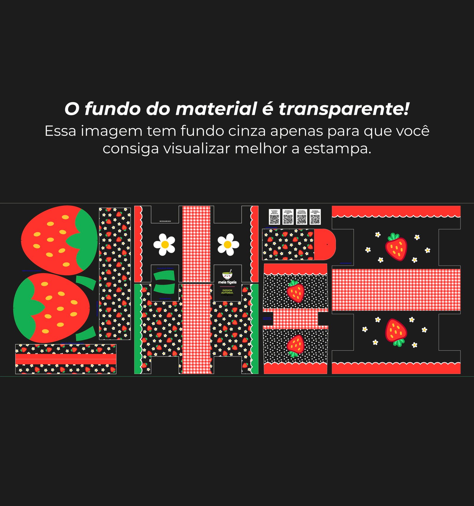 Plástico Estampado - Painel Bolsa Morango - Imagem 4