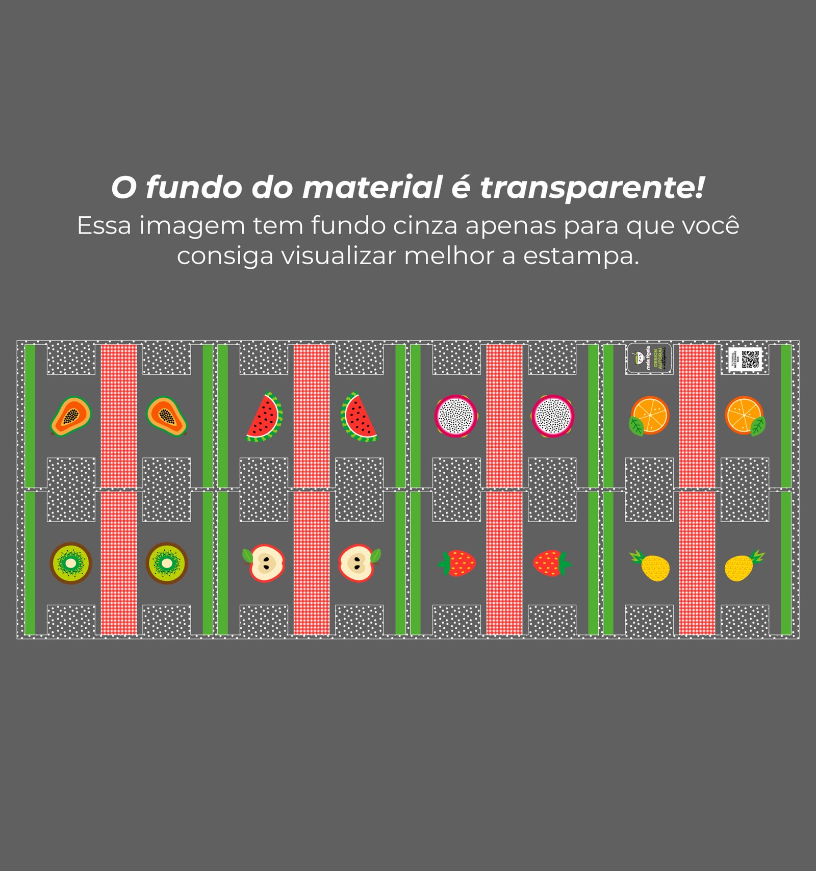 Plástico Estampado - Painel BOX MINI - Estampa frutas tropicais - Imagem 13