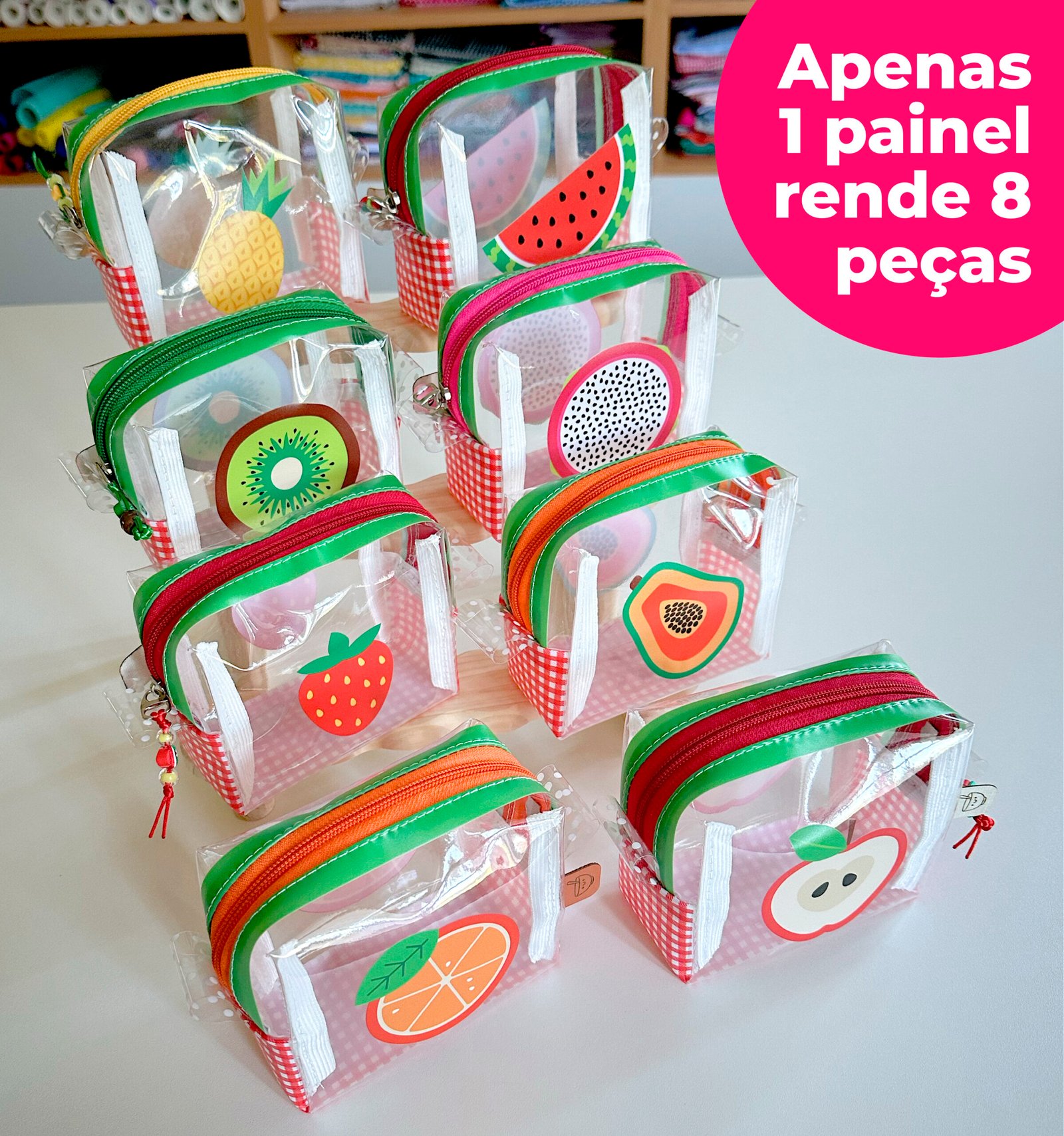 Plástico Estampado - Painel BOX MINI - Estampa frutas tropicais