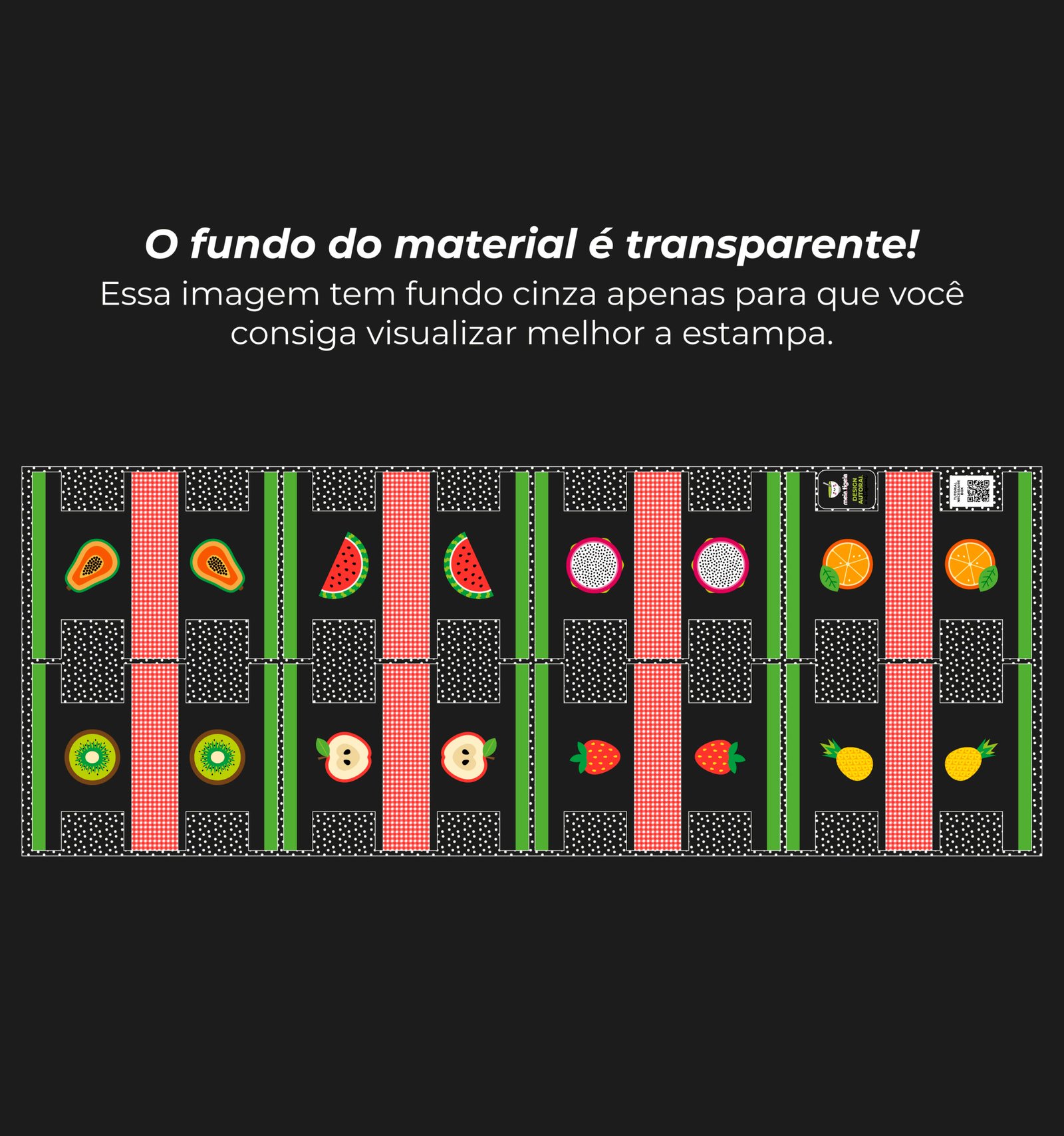 Plástico Estampado - Painel BOX MINI - Estampa frutas tropicais - Imagem 5