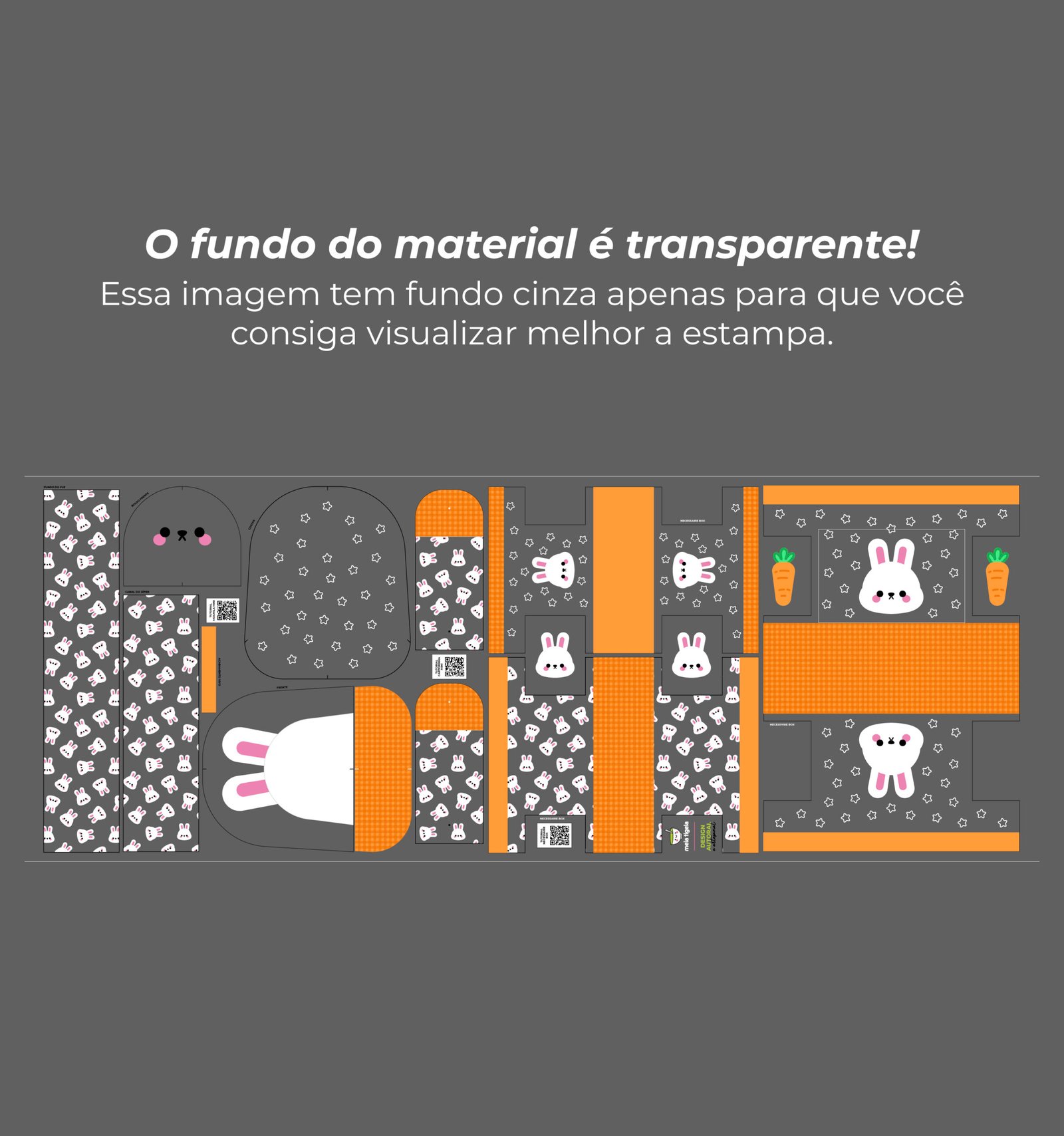 Plástico Estampado - Mochila Mini - Estampa Coelhinho - Imagem 9