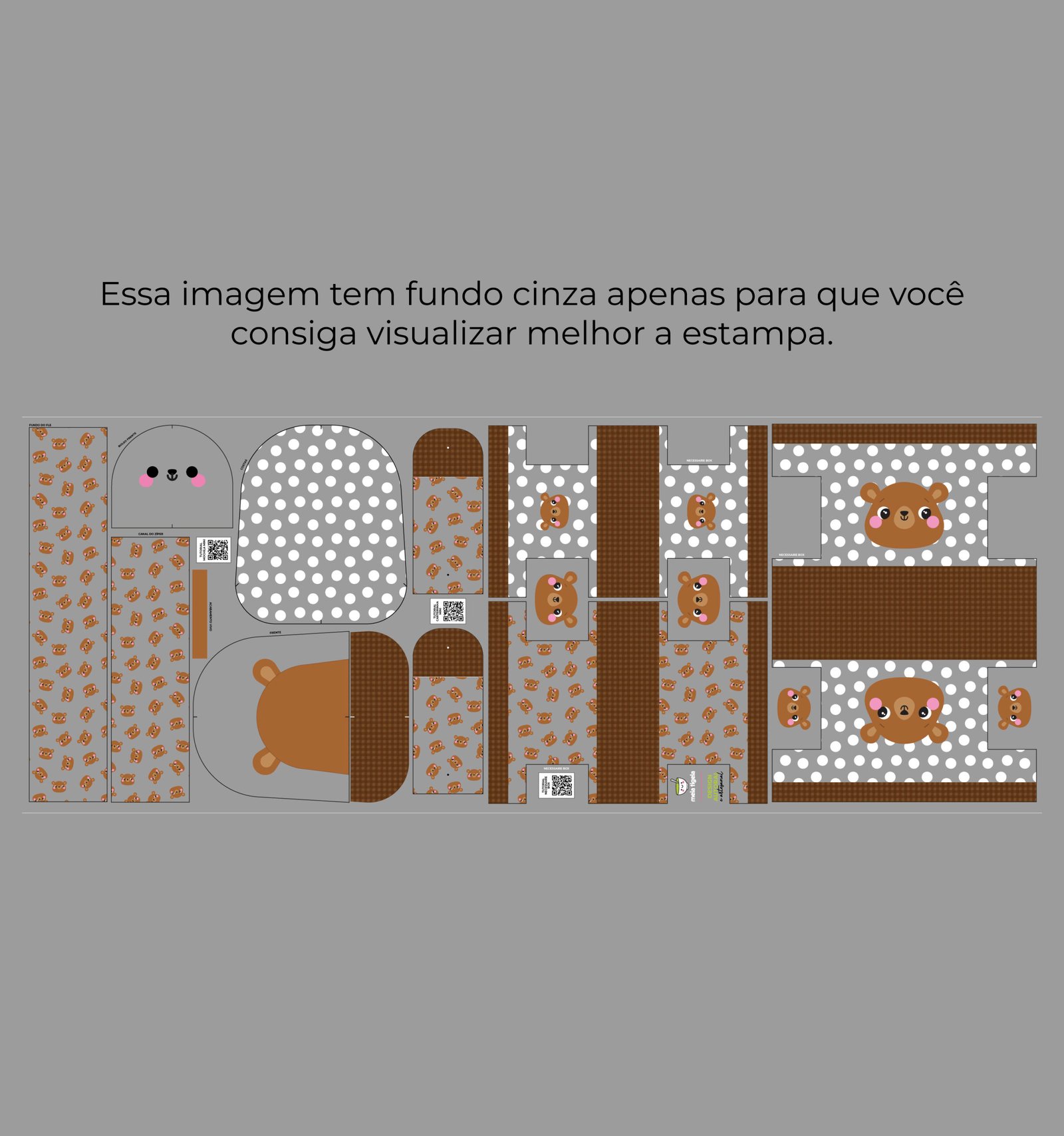 Plástico Estampado - Mochila Mini - Estampa Ursinho - Imagem 8