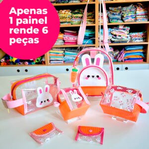 Plástico Estampado - Mochila Mini - Estampa Coelhinho