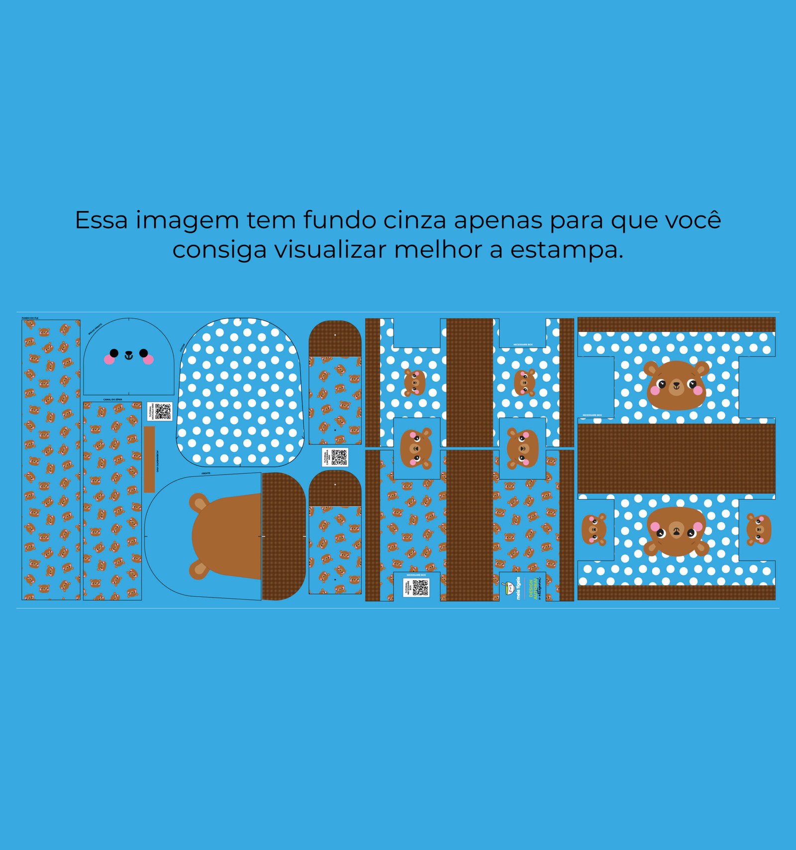 Plástico Estampado - Mochila Mini - Estampa Ursinho - Imagem 4