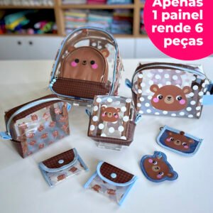 Plástico Estampado - Mochila Mini - Estampa Ursinho