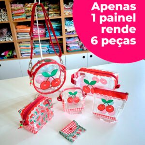 Plástico Estampado - Painel Bolsa Redonda (modelo Cereja)