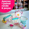 Plástico Estampado - Painel Bolsa Redonda (modelo Flor Branca)