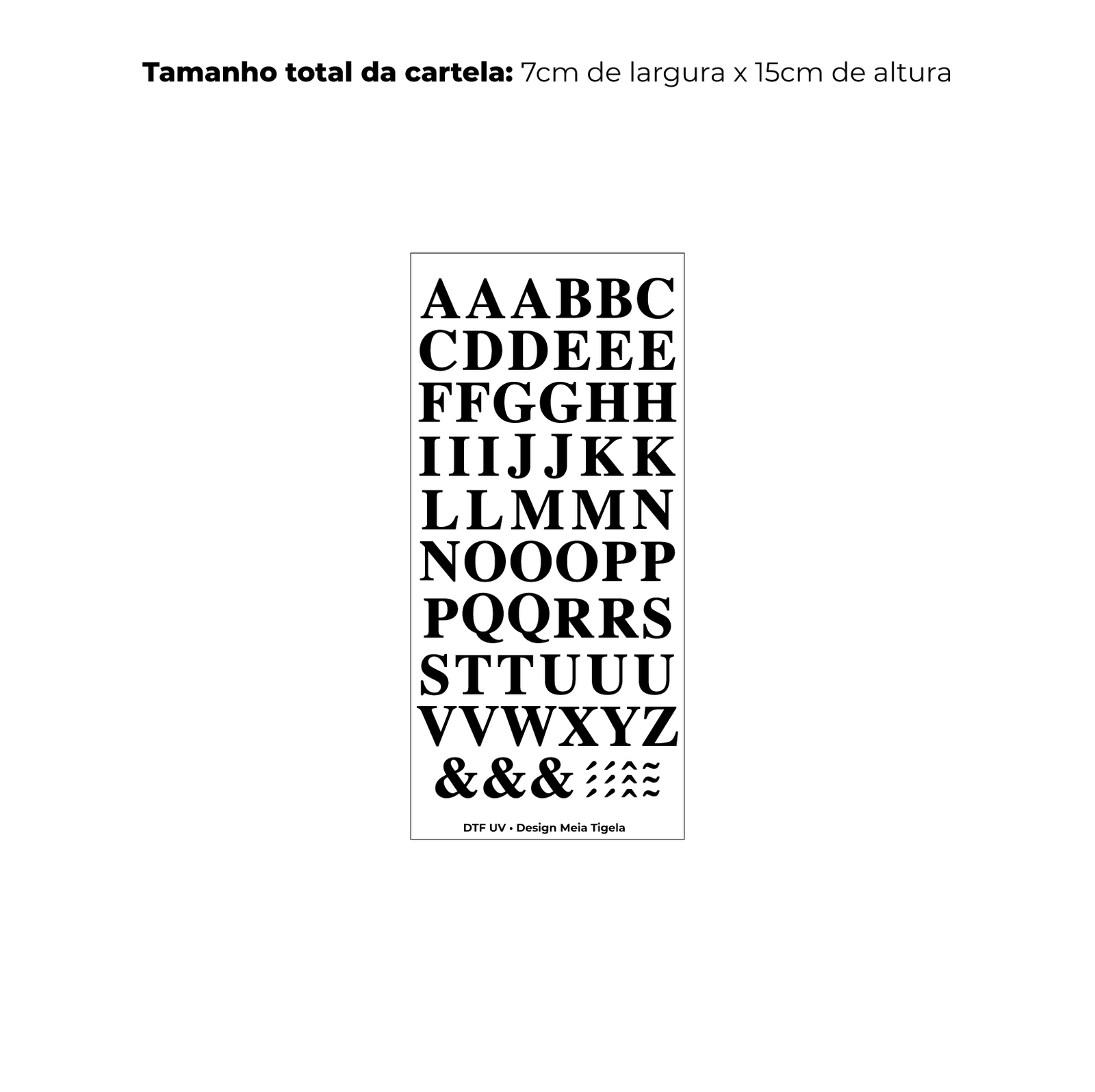 Cartela de Adesivos DTF - Alfabeto 2 (em preto) - Imagem 4