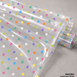 Plástico Estampado - Coleção Confete - Estrelas