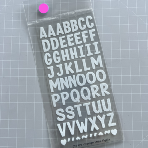 Cartela de Adesivos DTF - Alfabeto 1 (em branco)