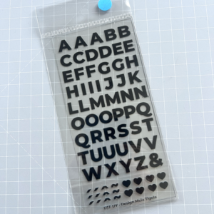 Cartela de Adesivos DTF - Alfabeto 3 (em preto)