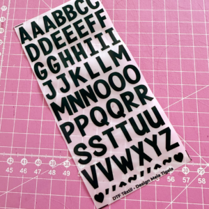 Cartela de Adesivos DTF - Alfabeto 1 (em preto)