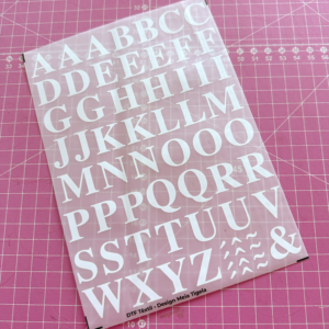 Cartela de Adesivos DTF - Alfabeto Modelo 3 (em branco)