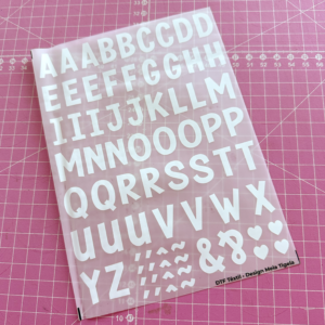 Cartela de Adesivos DTF - Alfabeto Modelo 4 (em branco)
