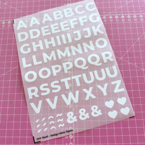 Cartela de Adesivos DTF - Alfabeto Modelo 2 (em branco)