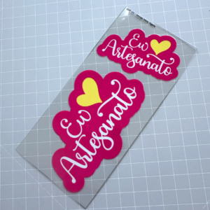 Cartela de Adesivos DTF - Eu amo Artesanato