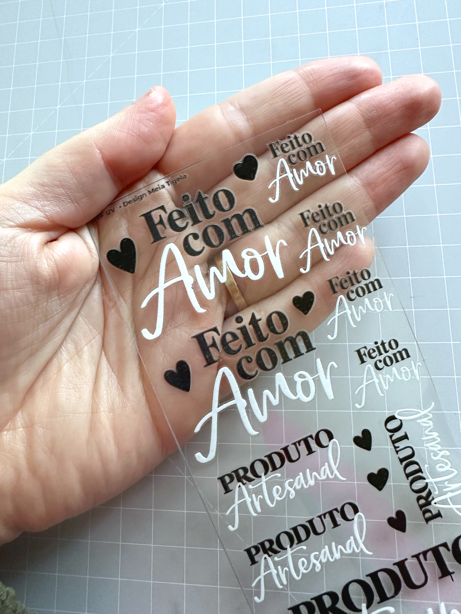 Cartela de Adesivos DTF - Feito com Amor - Imagem 4