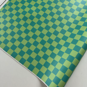 Sintético Doll - Coleção PRISMA - Quadriculado verde cítrico com turquesa