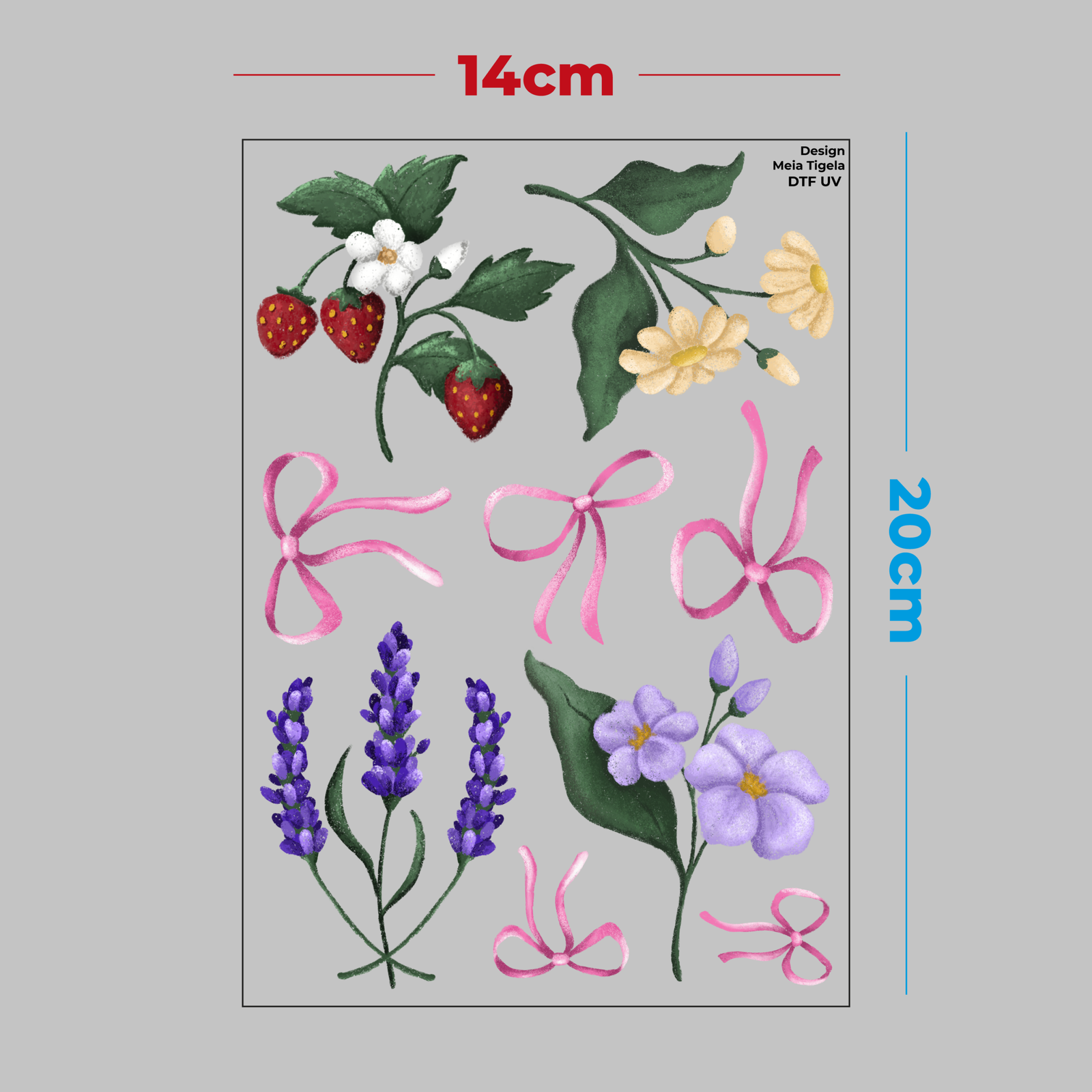 Cartela de Adesivos DTF - Jardim Vintage - Imagem 3