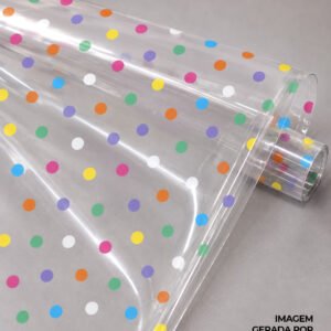 Plástico Estampado - Coleção Confete - Bolinhas