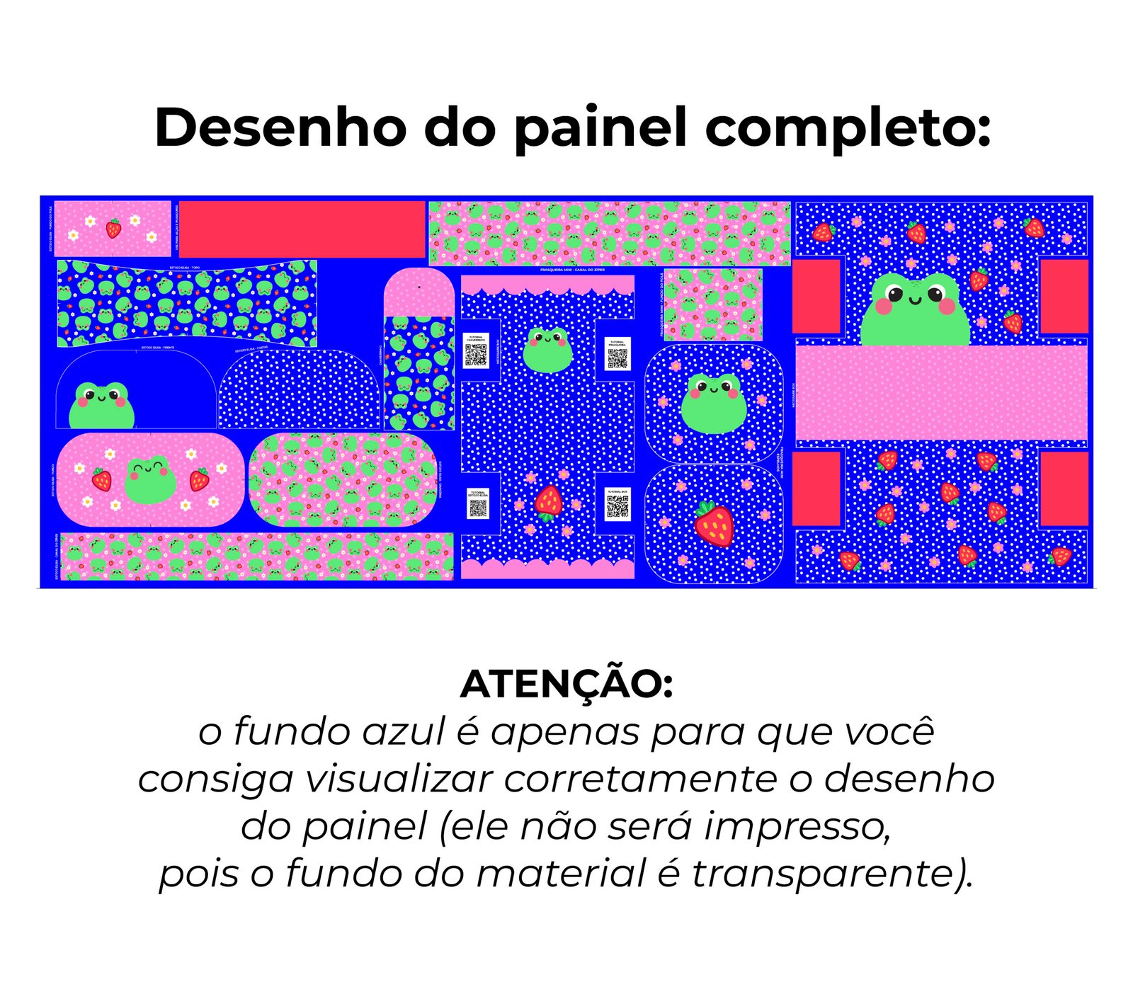 Painel modelo Elisa - estampa sapinho (rende 5 peças) - Imagem 4