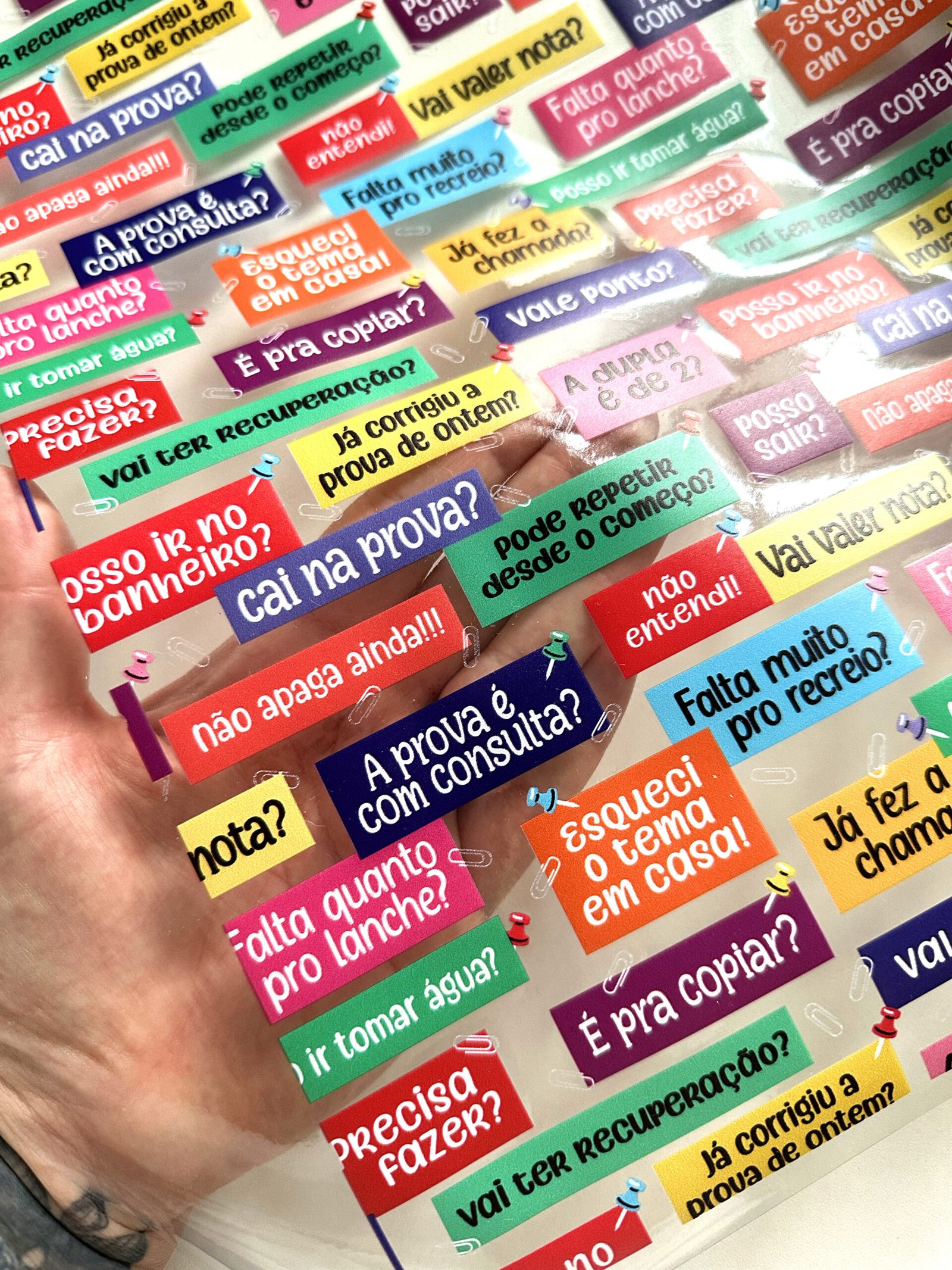 Plástico Estampado - Frases clássicas dos alunos