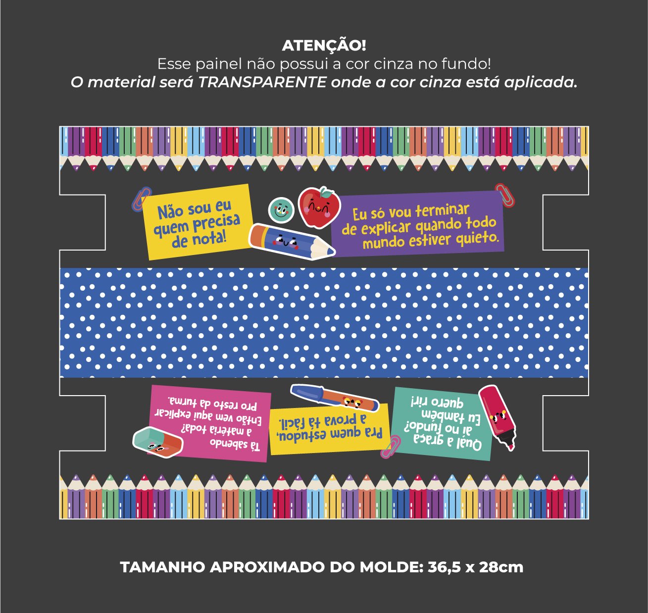 Painel Estojo Palito (rende 6 unidades) - estampa DIA DOS PROFESSORES - Imagem 16