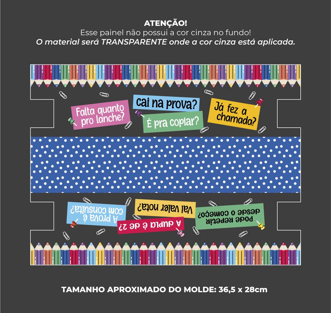 Painel Estojo Palito (rende 6 unidades) - estampa DIA DOS PROFESSORES - Imagem 13