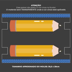 Painel Estojo Palito (rende 6 unidades) - estampa LÁPIS - Imagem 9