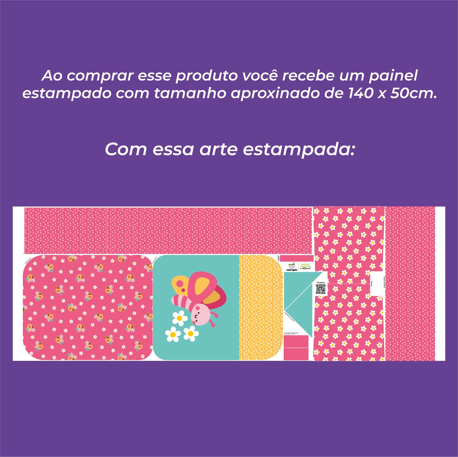 Mochila Grande - painel estampado BORBOLETA - Imagem 3