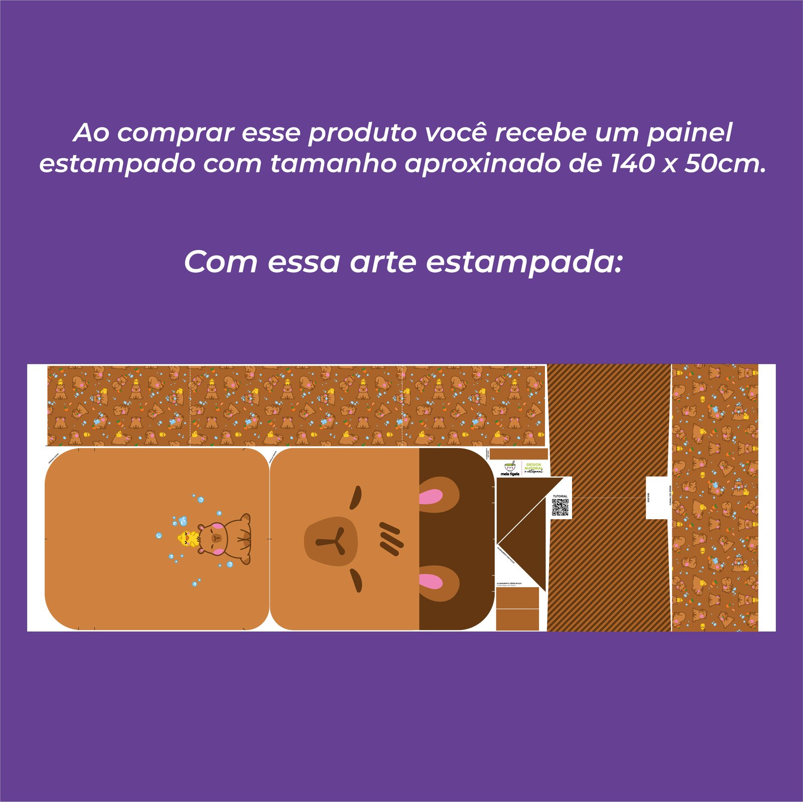 Mochila Grande - painel estampado CAPIVARA - Imagem 3