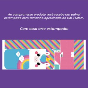 Mochila Grande - painel estampado UNICÓRNIO - Imagem 4