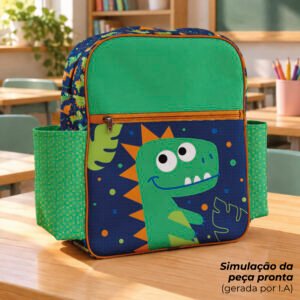 Mochila Grande - painel estampado DINO