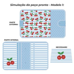 Pasta Organizadora tamanho A5 - PAINEL ESTAMPADO - CEREJA - Imagem 5