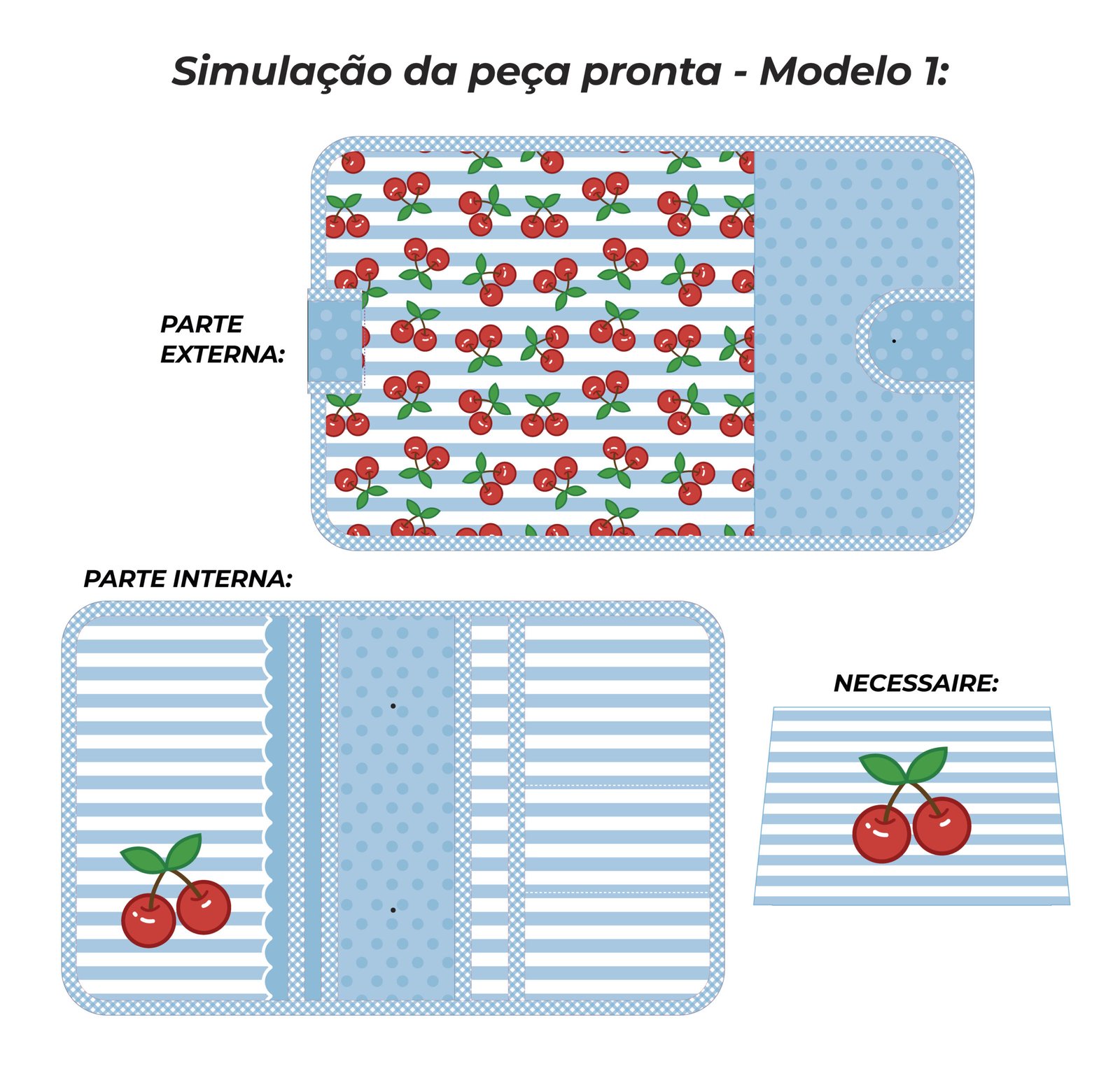 Pasta Organizadora tamanho A5 - PAINEL ESTAMPADO - CEREJA - Imagem 5
