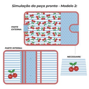 Pasta Organizadora tamanho A5 - PAINEL ESTAMPADO - CEREJA - Imagem 7