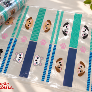 Plástico Estampado - Painel Necessaire MINI Cachorrinhos