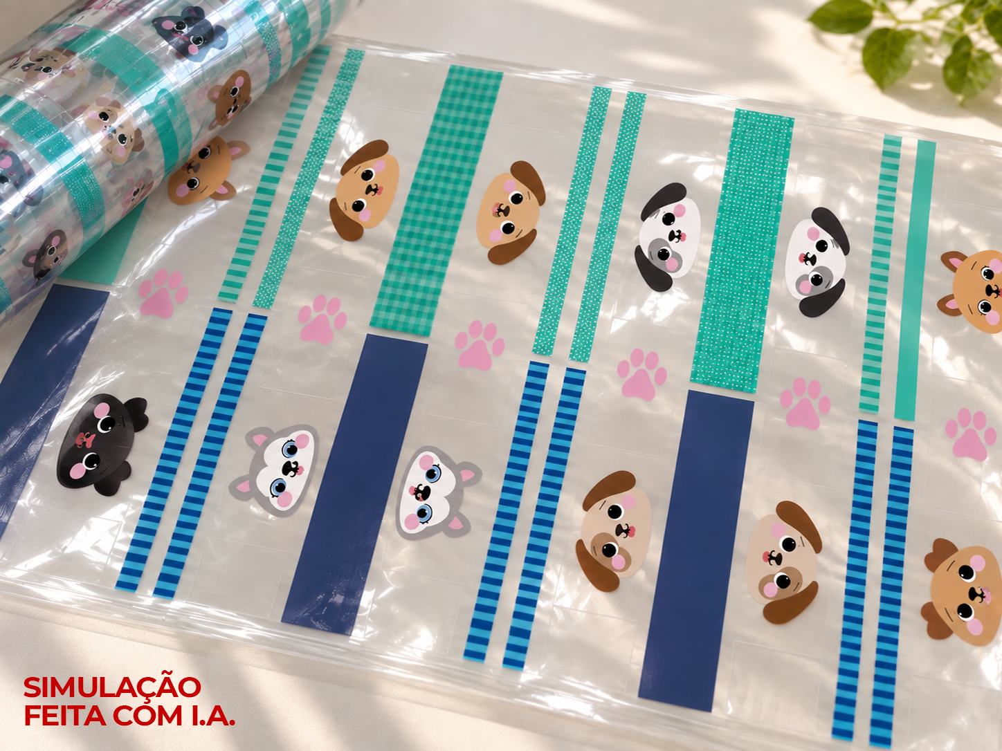 Plástico Estampado - Painel Necessaire MINI Cachorrinhos